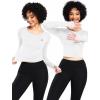 image:imageNELEUS 4 Pack Womens Long Sleeve Crop Tops  Tight Slim Fit Cute with Thumbhole208 Black 2pcs  White 2pcs