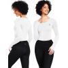 image:imageNELEUS 4 Pack Womens Long Sleeve Crop Tops  Tight Slim Fit Cute with Thumbhole208 Black 2pcs  White 2pcs