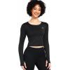 image:imageNELEUS 4 Pack Womens Long Sleeve Crop Tops  Tight Slim Fit Cute with Thumbhole208 Black 4pcs