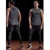 image:imageNELEUS Dry Fit Workout Athletic Muscle Tank Top Running Shirts with Hoods5036 3 Packblack grey red