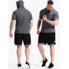 image:imageNELEUS Dry Fit Workout Athletic Muscle Tank Top Running Shirts with Hoods5084 BlackGreyRed 3 Pack