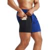 image:imageNELEUS Mens 2 in 1 Running Shorts with LinerDry Fit Workout Shorts with Pockets6070 BlackBlue 2 Pack