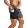 image:imageNELEUS Mens 2 in 1 Running Shorts with LinerDry Fit Workout Shorts with Pockets6070 BlackGrey 2 Pack