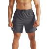 image:imageNELEUS Mens 2 in 1 Running Shorts with LinerDry Fit Workout Shorts with Pockets6070 BlackGrey 2 Pack