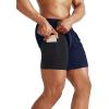 image:imageNELEUS Mens 2 in 1 Running Shorts with LinerDry Fit Workout Shorts with Pockets6070 BlackNavy Blue 2 Pack