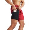 image:imageNELEUS Mens 2 in 1 Running Shorts with LinerDry Fit Workout Shorts with Pockets6070 BlackRed 2 Pack