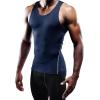image:imageNELEUS Mens 3 Pack Athletic Compression Under Base Layer Sport Tank Top01 3 Packnavy Blue grey red