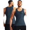 image:imageNELEUS Mens 3 Pack Athletic Compression Under Base Layer Sport Tank Top5074 Black GreySlate GrayNavy 3 Pack