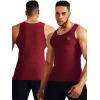 image:imageNELEUS Mens 3 Pack Athletic Compression Under Base Layer Sport Tank Top5074 Black GreySlate GrayRed 3 Pack