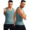 image:imageNELEUS Mens 3 Pack Athletic Compression Under Base Layer Sport Tank Top5074 Light GreenSlate GrayRed 3 Pack
