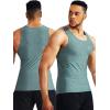 image:imageNELEUS Mens 3 Pack Athletic Compression Under Base Layer Sport Tank Top5074 Light GreenSlate GrayRed 3 Pack