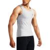 image:imageNELEUS Mens 3 Pack Athletic Compression Under Base Layer Sport Tank Top5074 Light Grey 3 Pack