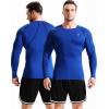 image:imageNELEUS Mens 3 Pack Dry Fit Long Sleeve Compression Shirts Workout Running Shirts5030 Black Red StripeGreyBlue 3 Pack