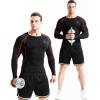 image:imageNELEUS Mens 3 Pack Dry Fit Long Sleeve Compression Shirts Workout Running Shirts5030 Black Red StripeGreyBlue 3 Pack