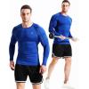 image:imageNELEUS Mens 3 Pack Dry Fit Long Sleeve Compression Shirts Workout Running Shirts5030 Black Red StripeGreyBlue 3 Pack