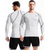 image:imageNELEUS Mens 3 Pack Dry Fit Long Sleeve Compression Shirts Workout Running Shirts5030 Black Red StripeGreyWhite 3 Pack