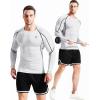 image:imageNELEUS Mens 3 Pack Dry Fit Long Sleeve Compression Shirts Workout Running Shirts5030 Black Red StripeGreyWhite 3 Pack