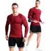 image:imageNELEUS Mens 3 Pack Dry Fit Long Sleeve Compression Shirts Workout Running Shirts5030 BlackGreyRed 3 Pack