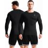 image:imageNELEUS Mens 3 Pack Dry Fit Long Sleeve Compression Shirts Workout Running Shirts5030 BlackGreyRed 3 Pack