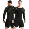image:imageNELEUS Mens 3 Pack Dry Fit Long Sleeve Compression Shirts Workout Running Shirts5030 BlackRed StripeGreen Stripe 3 Pack