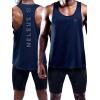 image:imageNELEUS Mens 3 Pack Dry Fit YBack Muscle Tank Workout Gym Shirt5031 3 Pack Olive Green blue navy Blue