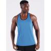 image:imageNELEUS Mens 3 Pack Dry Fit YBack Muscle Tank Workout Gym Shirt5097 BlackGreyLight Blue 3 Pack