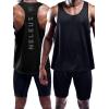 image:imageNELEUS Mens 3 Pack Dry Fit YBack Muscle Tank Workout Gym ShirtBlackGreyOlivegreen