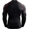 image:imageNELEUS Mens Compression Shirts Dry Fit Long Sleeve Mock Neck ShirtsHeatlock Mock NeckblackBlackred StripeGrey