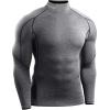 image:imageNELEUS Mens Compression Shirts Dry Fit Long Sleeve Mock Neck ShirtsHeatlock Mock NeckblackBlackred StripeGrey
