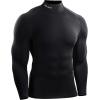 image:imageNELEUS Mens Compression Shirts Dry Fit Long Sleeve Mock Neck ShirtsHeatlock Mock NeckblackBlackred StripeGrey
