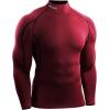 image:imageNELEUS Mens Compression Shirts Dry Fit Long Sleeve Mock Neck ShirtsHeatlock Mock NeckblackRedGrey