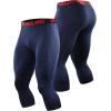 image:imageNELEUS Mens Dry Fit Compression Pants Workout Running LeggingsCapris Black Red StripeGreyNavy Blue 3 Pack