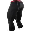 image:imageNELEUS Mens Dry Fit Compression Pants Workout Running LeggingsCapris Blackgrey Stripe 3 Pack