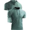 image:imageNELEUS Mens Dry Fit Performance Athletic Shirt with Hoods5063 3 Pack navyLight GreenLight Grey