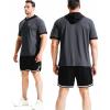 image:imageNELEUS Mens Dry Fit Performance Athletic Shirt with HoodsBlack