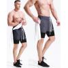image:imageNELEUS Mens Lightweight Workout Athletic Shorts with Pockets6071 Dark Greyblack dark Blue 2 Pack