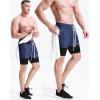 image:imageNELEUS Mens Lightweight Workout Athletic Shorts with Pockets6071 Olive Green dark Blue 2 Pack