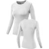image:imageNELEUS Womens 3 Pack Athletic Compression Long Sleeve T Shirt Dry Fit03 3 Pack Black white blue