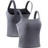 image:imageNELEUS Womens 3 Pack Athletic Compression Tank Top with Sport Bra Running Shirt8088 BlackGreyWhite