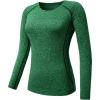 image:imageNELEUS Womens 3 Pack Compression Shirts Long Sleeve Yoga Athletic Running T Shirt8021 Green grey blue