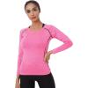 image:imageNELEUS Womens 3 Pack Compression Shirts Long Sleeve Yoga Athletic Running T Shirt8021 Grey blue pink