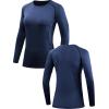 image:imageNELEUS Womens 3 Pack Compression Shirts Long Sleeve Yoga Athletic Running T Shirt8021black grey navy Blue