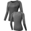 image:imageNELEUS Womens 3 Pack Compression Shirts Long Sleeve Yoga Athletic Running T Shirt8021black grey red