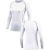 image:imageNELEUS Womens 3 Pack Compression Shirts Long Sleeve Yoga Athletic Running T Shirt8021black grey white