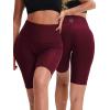 image:imageNELEUS Womens 8 Biker Shorts High Waist Tummy Control Workout Running Shorts for Gym Yoga9044 BlackBlueRed 3 Pack
