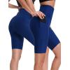 image:imageNELEUS Womens 8 Biker Shorts High Waist Tummy Control Workout Running Shorts for Gym Yoga9044 BlackGreyBlue 3 Pack