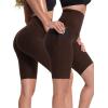 image:imageNELEUS Womens 8 Biker Shorts High Waist Tummy Control Workout Running Shorts for Gym Yoga9044 BlackGreyCoffee 3 Pack