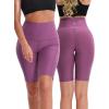 image:imageNELEUS Womens 8 Biker Shorts High Waist Tummy Control Workout Running Shorts for Gym Yoga9044 BlackGreyPink 3 Pack