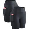 image:imageNELEUS Womens 8 Biker Shorts High Waist Tummy Control Workout Running Shorts for Gym Yoga9119 BlackBlackBlack 3 Pack