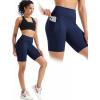 image:imageNELEUS Womens 8 Biker Shorts High Waist Tummy Control Workout Running Shorts for Gym Yoga9119 BlackGreyDark Navy 3 Pack